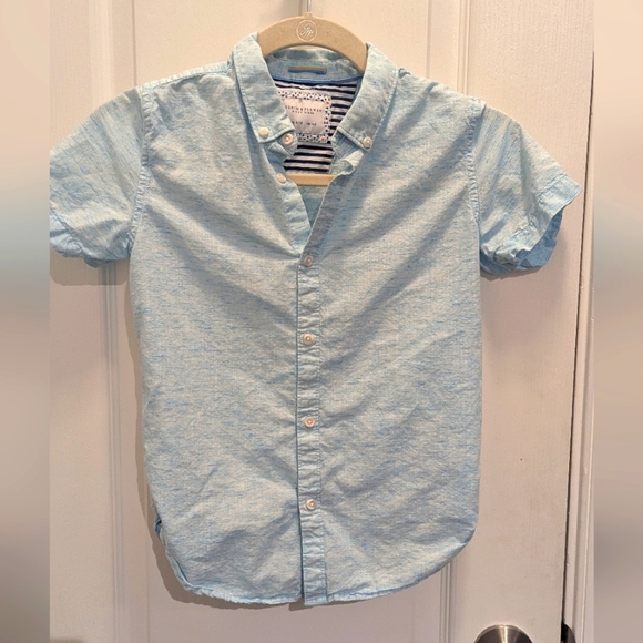Boys Denim &‎ Flower Button Up Shirt - Picture 1 of 5